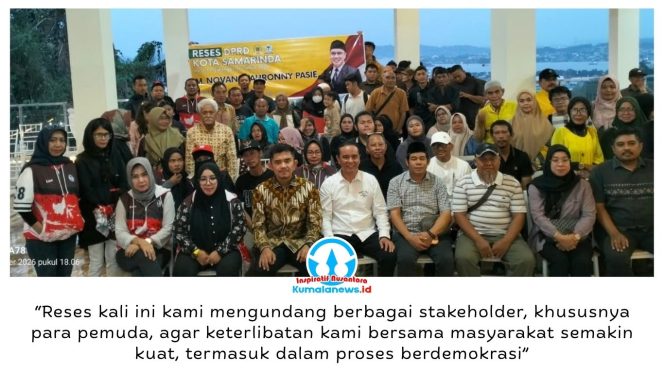
 Anggota DPRD Kota Samarinda, Mohammad Novan Syahronny Pasie, melaksanakan Reses Masa Persidangan III Tahun 2026 di Jalan MT Haryono Gang Alam Indah, Kelurahan Karang Anyar, Kecamatan Sungai Kunjang, Kamis (8/10/2026), untuk menyerap aspirasi masyarakat bersama tokoh RT, organisasi kepemudaan, mahasiswa, dan sejumlah elemen masyarakat. Foto: Yana Ashari.