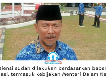 Sekda Kukar Sunggono menyebut efisiensi anggaran dilakukan pada sejumlah belanja, mulai dari perjalanan dinas, belanja penunjang dan operasional hingga kendaraan dinas. Kebijakan tersebut disesuaikan dengan regulasi pemerintah pusat dan kondisi keuangan daerah. Foto: Indirwan.