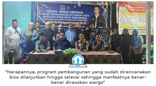 Anggota DPRD Kota Samarinda, Yakob Pangedongan, menyerap aspirasi warga melalui Reses Masa Persidangan III Tahun 2026 di Kelurahan Lok Bahu, Kamis (8/10/2026) malam. Warga menyampaikan usulan terkait perbaikan infrastruktur, fasilitas pendidikan, dan penyediaan ruang bermain anak.