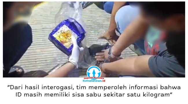 Polisi mengamankan ID (40), warga binaan Lapas Kelas IIA Balikpapan, dalam pengembangan kasus dugaan kepemilikan sabu seberat 1,057 kilogram di Samarinda, Sabtu (26/9/2026).