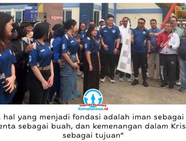 Bupati Kutai Kartanegara, Aulia Rahman Basri, secara resmi membuka PORSENI GAMKI Kukar 2026 yang ditandai dengan pelepasan peserta jalan santai. Foto: Indirwan.