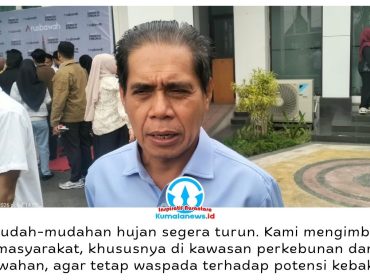 Ketua DPRD Kota Samarinda, Helmi Abdullah, mengimbau masyarakat tetap waspada terhadap potensi kebakaran meski hujan mulai turun di sejumlah wilayah Kaltim, serta terus mengutamakan langkah pencegahan dan kesiapsiagaan. Foto: Yana Ashari.