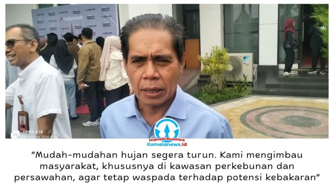 
 Ketua DPRD Kota Samarinda, Helmi Abdullah, mengimbau masyarakat tetap waspada terhadap potensi kebakaran meski hujan mulai turun di sejumlah wilayah Kaltim, serta terus mengutamakan langkah pencegahan dan kesiapsiagaan. Foto: Yana Ashari.