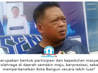 Kepala Dispora Kukar, Aji Ali Husni, mengapresiasi Hexa Badminton Championship 2026 di Kota Bangun yang mendapat dukungan masyarakat dan pengusaha lokal untuk mendorong kemajuan olahraga serta melahirkan atlet berprestasi. Foto: Indirwan.