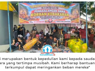 Paguyuban Seni Reog Ponorogo bersama 35 paguyuban kedaerahan yang tergabung dalam DPD Ikapakarti Kota Samarinda menggelar aksi penggalangan dana bagi korban kebakaran di Kelurahan Melayu, Tenggarong, Kukar, selama 10–11 Oktober 2026 di Simpang Empat Mal Lembuswana, Samarinda. Foto: Yana Ashari.