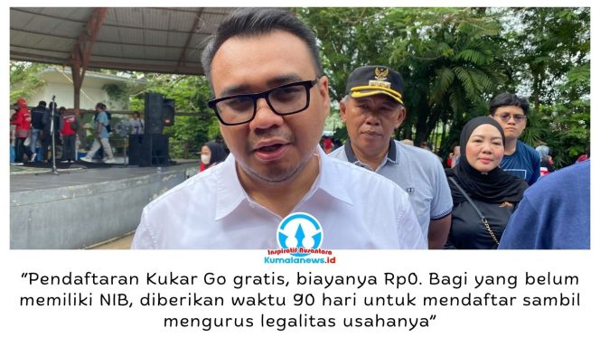 
 Bupati Kukar, Aulia Rahman Basri, menegaskan pendaftaran program Kukar Go gratis. Pelaku UMKM yang belum memiliki NIB diberi waktu 90 hari sejak pendaftaran untuk melengkapi legalitas usaha. Foto: Indirwan.