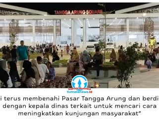 Pemkab Kukar membenahi pengelolaan Pasar Tangga Arung di Tenggarong untuk meningkatkan kunjungan masyarakat, menata lapak pedagang, dan memperluas pemasaran produk melalui platform digital Kukar Go. Foto: Indirwan.