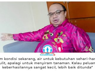 Kepala Disketapang Kukar, Ananias, menjelaskan penundaan program tanam bawang merah dan cabai hingga 2027 dilakukan karena kemarau berkepanjangan berpotensi menyebabkan kekurangan air dan mengancam keberhasilan panen. Foto: Indirwan.