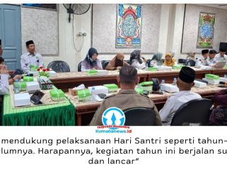 Pemkab Kukar menyatakan dukungan terhadap peringatan Hari Santri Nasional 2026 yang dijadwalkan pada 22 Oktober. Dukungan tersebut dibahas dalam rapat persiapan bersama Kemenag Kukar, meliputi anggaran, lokasi, dan kesiapan teknis untuk menyambut ribuan peserta. Foto: Indirwan.