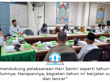 Pemkab Kukar menyatakan dukungan terhadap peringatan Hari Santri Nasional 2026 yang dijadwalkan pada 22 Oktober. Dukungan tersebut dibahas dalam rapat persiapan bersama Kemenag Kukar, meliputi anggaran, lokasi, dan kesiapan teknis untuk menyambut ribuan peserta. Foto: Indirwan.