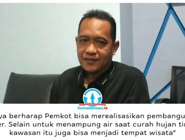 Anggota DPRD Kota Samarinda, Suparno, mendorong Pemkot membangun folder atau kolam retensi untuk mengendalikan genangan saat hujan deras sekaligus mengembangkannya sebagai ruang publik untuk rekreasi dan olahraga warga. Foto: Yana Ashari.