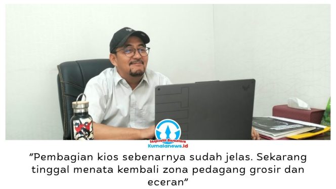 
 Ketua Komisi II DPRD Kota Samarinda, Iswandi, mendorong penuntasan penataan Pasar Pagi, khususnya pembagian zona pedagang grosir dan eceran, agar relokasi berjalan tertib dan tidak menimbulkan konflik. Foto: Yana Ashari.