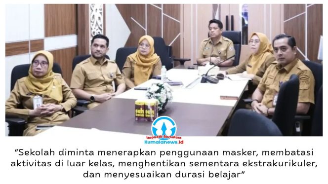 
 Kepala Disdikbud Kota Balikpapan, Irfan Taufik, memimpin rapat koordinasi lintas sektor untuk membahas penyesuaian kegiatan belajar guna melindungi warga sekolah dari dampak kabut asap. Foto: M Hilmansyah.