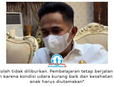 Wali Kota Balikpapan, Rahmad Mas’ud, menegaskan pembelajaran jarak jauh (PJJ) selama tiga hari bukan libur sekolah, melainkan upaya melindungi peserta didik dari dampak buruk kabut asap. Foto: M Hilmansyah.