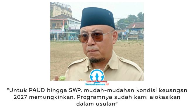 
 Kepala Disdikbud Kukar, Heriansyah, mengusulkan program beasiswa bagi satuan pendidikan jenjang PAUD hingga SMP pada 2027, dengan realisasi menyesuaikan kemampuan keuangan daerah. Foto: Indirwan.