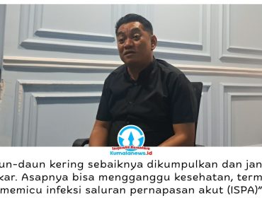 Anggota DPRD Kota Samarinda, Aris Mulyanata, mengimbau masyarakat tidak membakar sampah sembarangan, termasuk daun kering, karena berisiko memicu kebakaran serta mencemari udara. Ia mengingatkan warga agar lebih berhati-hati dalam mengelola sampah demi menjaga lingkungan dan kesehatan masyarakat. Foto: Yana Ashari.