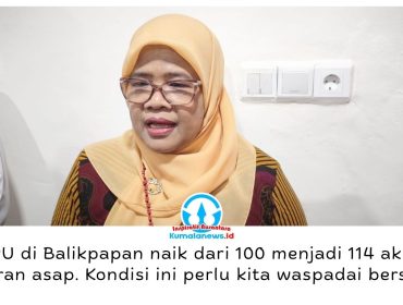 Kepala Dinas Kesehatan Kota Balikpapan, Alwiati, mengingatkan masyarakat agar mewaspadai penurunan kualitas udara akibat paparan asap karhutla yang ditandai kenaikan ISPU dari 100 menjadi 114. Kondisi tersebut berpotensi meningkatkan risiko gangguan pernapasan sehingga masyarakat perlu mengurangi paparan polusi. Foto: M Hilmansyah.