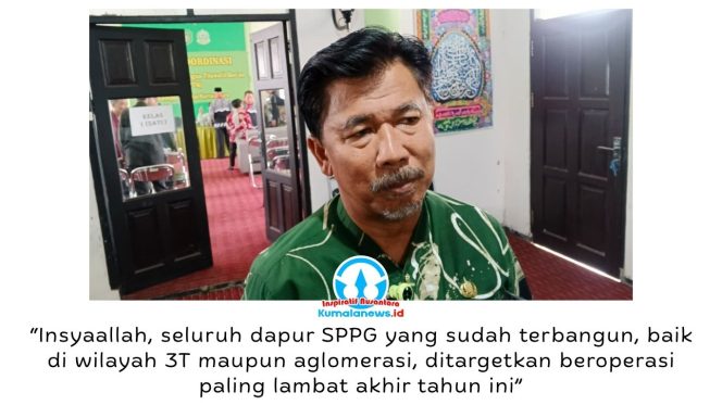 
 Sekretaris Daerah Kukar, Sunggono, menyampaikan sekitar 70 dapur SPPG di Kutai Kartanegara ditargetkan mulai beroperasi paling lambat akhir 2026, terdiri atas 17 dapur di wilayah 3T dan 53 dapur di kawasan aglomerasi. Foto: Indirwan.