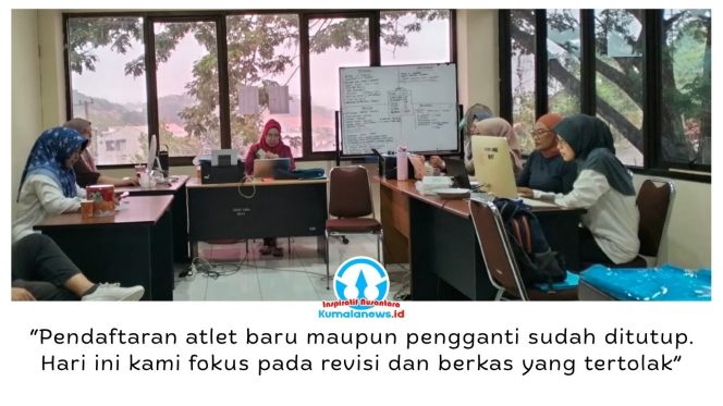
 KONI Kota Samarinda memprioritaskan perbaikan data dan kelengkapan dokumen atlet yang tertolak pada hari terakhir validasi dan verifikasi peserta Porprov VIII Kalimantan Timur 2026, Jumat (16/10/2026). Foto: Yana Ashari.