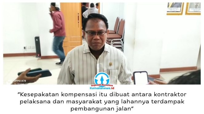 
 Ketua Komisi I DPRD Kota Samarinda, Samri Shaputra, menjelaskan persoalan pembayaran kompensasi lahan warga terdampak pembangunan Jalan Tembusan Sambutan menuju Merdeka yang didasarkan pada kesepakatan antara kontraktor dan masyarakat. Foto: Yana Ashari.