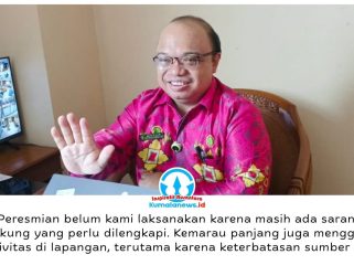 Kepala Disketapang Kukar, Ananias, mengatakan pengembangan kawasan pertanian terpadu dilakukan bertahap. Kemarau panjang dan keterbatasan air menjadi kendala dalam mendukung aktivitas pertanian, edukasi, serta pengembangan usaha. Foto: Indirwan.