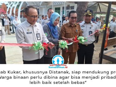 Kepala Distanak Kukar, Mohammad Rifani, menyatakan kesiapan mendukung program Sarana Asimilasi dan Edukasi (SAE) Lapas Kelas IIA Tenggarong melalui pendampingan dan pembekalan keterampilan pertanian bagi warga binaan. Dukungan tersebut disampaikan saat peresmian SAE dan penandatanganan MoU di Lapas Kelas IIA Tenggarong, Selasa (20/10/2026). Foto: Indirwan.