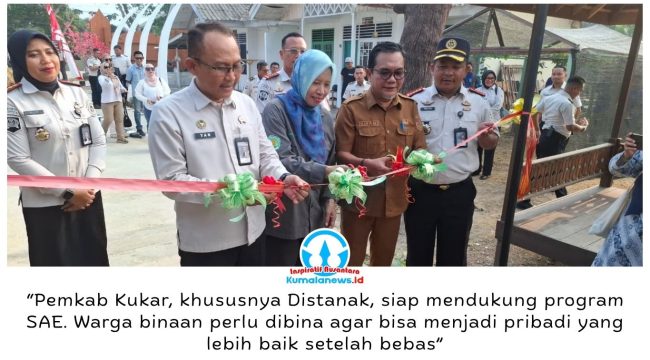 Kepala Distanak Kukar, Mohammad Rifani, menyatakan kesiapan mendukung program Sarana Asimilasi dan Edukasi (SAE) Lapas Kelas IIA Tenggarong melalui pendampingan dan pembekalan keterampilan pertanian bagi warga binaan. Dukungan tersebut disampaikan saat peresmian SAE dan penandatanganan MoU di Lapas Kelas IIA Tenggarong, Selasa (20/10/2026). Foto: Indirwan.