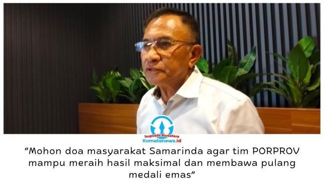 
 Plt Ketua PSSI Kota Samarinda, Joha Fajal, memohon doa dan dukungan masyarakat agar tim sepak bola Samarinda meraih medali emas pada PORPROV mendatang. Persiapan telah berlangsung sekitar satu bulan dengan melibatkan 27 atlet yang terus menjalani latihan. Foto: Yana Ashari.