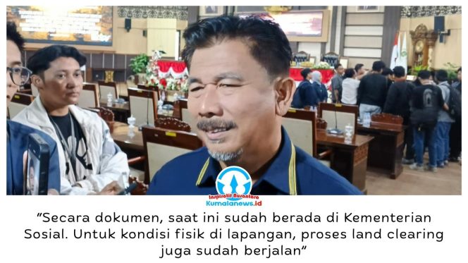 
 Sekda Kukar, Sunggono, menyampaikan persiapan pembangunan Sekolah Rakyat terus berjalan, mulai dari penyelesaian administrasi hingga pembersihan lahan seluas lebih dari tujuh hektare. Pemkab Kukar menargetkan pembangunan dapat terealisasi pada 2027. Foto: Indirwan.