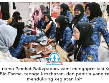 Pemkot Balikpapan berkolaborasi dengan Korpri, PT Bio Farma, dan tenaga kesehatan menggelar vaksinasi HPV bagi ASN perempuan dan keluarga sebagai upaya mencegah kanker serviks, sekaligus rangkaian peringatan HUT ke-55 Korpri tahun 2026. Foto: M Hilmansyah.