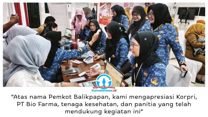 
 Pemkot Balikpapan berkolaborasi dengan Korpri, PT Bio Farma, dan tenaga kesehatan menggelar vaksinasi HPV bagi ASN perempuan dan keluarga sebagai upaya mencegah kanker serviks, sekaligus rangkaian peringatan HUT ke-55 Korpri tahun 2026. Foto: M Hilmansyah.