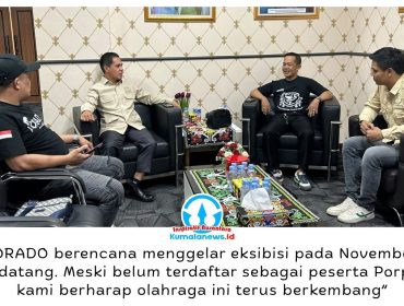 Ketua DPRD Kota Samarinda, Helmi Abdullah, menerima audiensi pengurus ORADO Kota Samarinda untuk membahas rencana eksibisi olahraga domino pada November 2026 di Hotel Claro, kawasan Kompleks Stadion Sempaja, Samarinda. Foto: Ipan