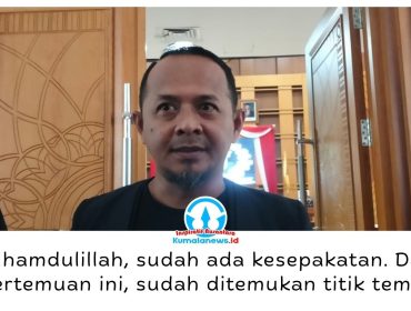 CEO sekaligus Owner Juragan Entertainment, Rodi Arianto, menyampaikan apresiasi atas kesepakatan dalam audiensi terkait persoalan aktivitas UMKM di Teras Samarinda, di DPRD Kota Samarinda, Rabu (28/10/2026). Foto: Yana Ashari.
