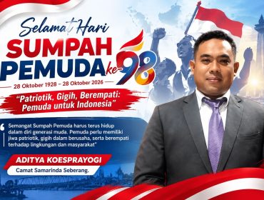 Camat Samarinda Seberang, Aditya Koesprayogi, mengajak generasi muda menanamkan semangat persatuan, patriotisme, kegigihan, dan kepedulian sosial dalam kehidupan sehari-hari. Foto: Yana Ashari.