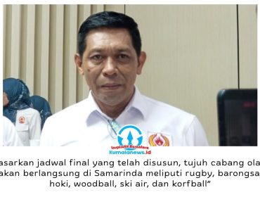 Ketua Umum KONI Kota Samarinda, Wahyudi (Bang Haji Yudi), menyampaikan kesiapan Samarinda menjadi lokasi pertandingan tujuh cabang olahraga Porprov Kaltim 2026 yang dijadwalkan berlangsung pada 10–23 November mendatang. Foto: Yana Ashari.