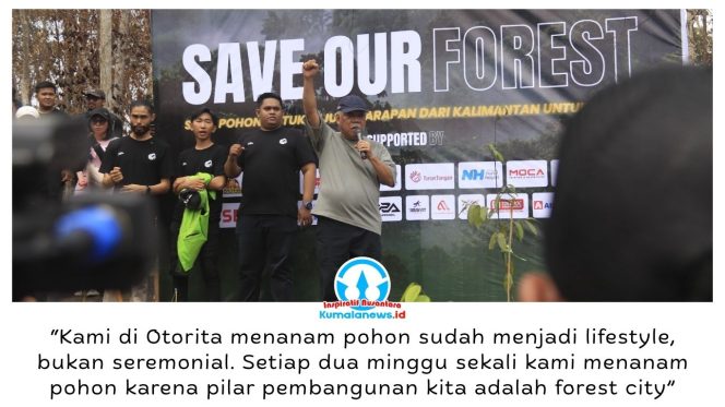 
 Kepala OIKN, Basuki Hadimuljono, memulai penanaman 1.000 bibit pohon di kawasan Tahura Bukit Soeharto, Kilometer 47, Bukit Merdeka, Jalan Poros Samarinda-Balikpapan, Kalimantan Timur, Sabtu (31/10/2026).